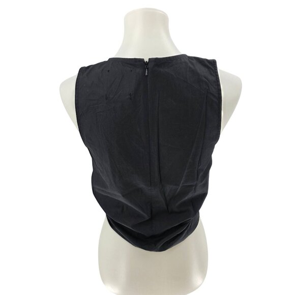 Prose & Poetry Black Sleeveless Tie-Front Cotton Top,  S - Picture 2 of 11